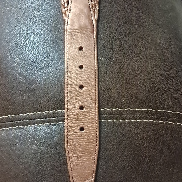 Womens Talbots Boho Bronze Woven Braided Leather Wide Classic Belt Casual Brass main image 6